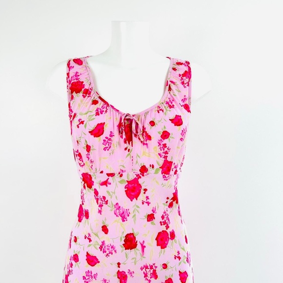 90s Y2k Vintage NEXT babydoll Dress UK12 Pink Florals Cottagecore Fairycore - Picture 3 of 7